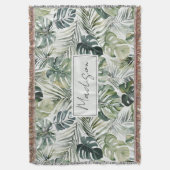 Muster des tropischen Regenwaldes in Aquarelltönen Decke (Vorderseite Vertikal)