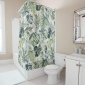 Muster des tropischen Regenwaldes in Aquarelltönen Duschvorhang (Beispiel)