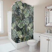 Muster des tropischen Regenwaldes in Aquarelltönen Duschvorhang (Beispiel)