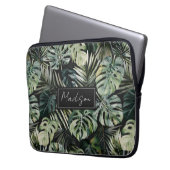 Muster des tropischen Regenwaldes in Aquarelltönen Laptopschutzhülle (Vorderseite Links)