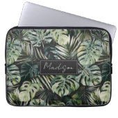 Muster des tropischen Regenwaldes in Aquarelltönen Laptopschutzhülle (Vorderseite)