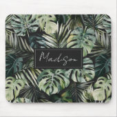 Muster des tropischen Regenwaldes in Aquarelltönen Mousepad (Vorne)