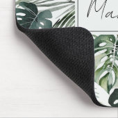 Muster des tropischen Regenwaldes in Aquarelltönen Mousepad (Ecke)