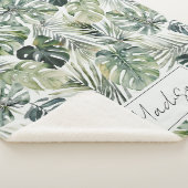 Muster des tropischen Regenwaldes in Aquarelltönen Sherpadecke (3/4)