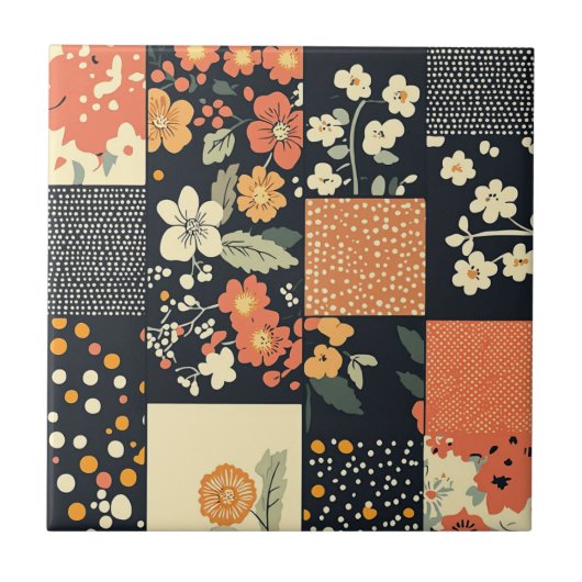 Muster des Vintagen Blumenmusters (1) Fliese (Vorderseite)