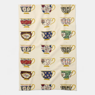 Muster des Vintagen Viktorianischen Tea Cup Geschirrtuch