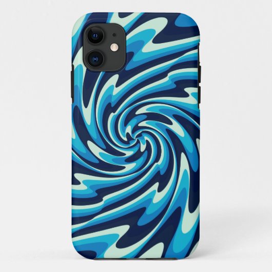 Muster des Wavy Sea (Mitternachtsblau, Blau, Cyan) Case-Mate iPhone Hülle (Rückseite)