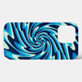 Muster des Wavy Sea (Mitternachtsblau, Blau, Cyan) Case-Mate iPhone Hülle (Rückseite (Horizontal))