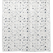 Muster des weißen geometrischen Netzwerks Duschvorhang (Vorderseite)