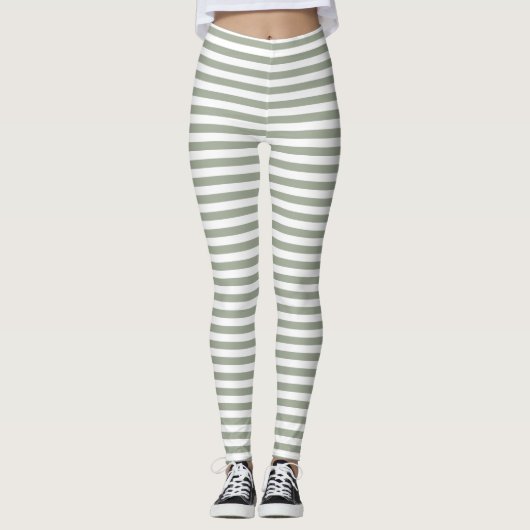 Muster des weißen Streifens Leggings (Vorderseite)
