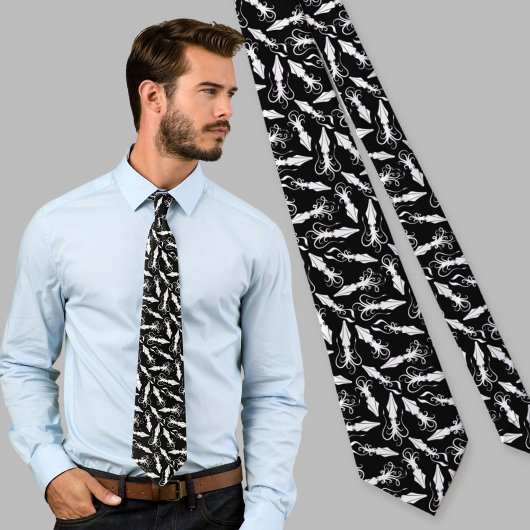 Muster des weißen Tintenfischs Krawatte