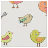 Muster des Whimsical Colorful Bird Cartoon Stoff (Nahaufnahme)