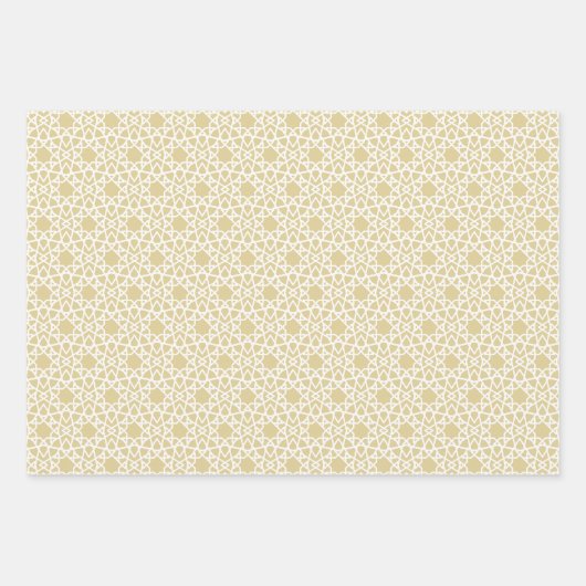 Muster-Design Gold Arabesque Geschenkpapier Set (Vorderseite 2)