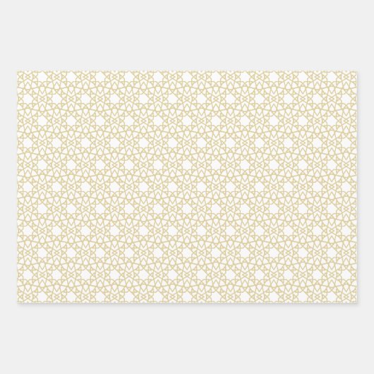 Muster-Design Gold Arabesque Geschenkpapier Set (Vorderseite)