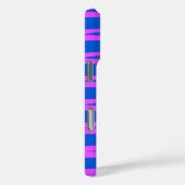 Muster-Design in Blau und Rosa Case-Mate iPhone Hülle (Rückseite / Rechts)