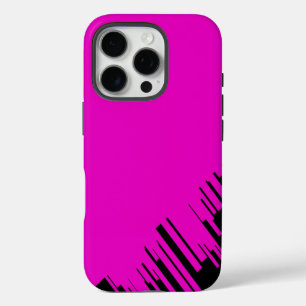 Muster-Design in Hot Pink und Schwarz iPhone 16 Pro Hülle