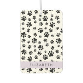 Muster, Dog Paws, Schwarz und Weiß, Ihr Name Autolufterfrischer (Vorderseite)