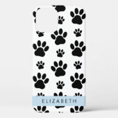 Muster, Dog Paws, Schwarz und Weiß, Ihr Name Case-Mate iPhone Hülle (Rückseite)
