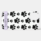 Muster, Dog Paws, Schwarz und Weiß, Ihr Name Case-Mate iPhone Hülle (Rückseite (Horizontal))