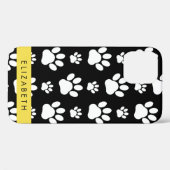 Muster, Dog Paws, Schwarz und Weiß, Ihr Name Case-Mate iPhone Hülle (Rückseite (Horizontal))