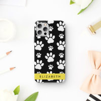 Muster, Dog Paws, Schwarz und Weiß, Ihr Name