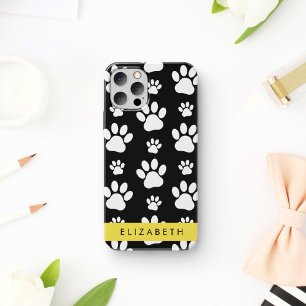 Muster, Dog Paws, Schwarz und Weiß, Ihr Name Case-Mate iPhone Hülle