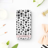 Muster, Dog Paws, Schwarz und Weiß, Ihr Name Case-Mate iPhone Hülle