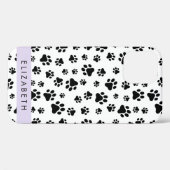 Muster, Dog Paws, Schwarz und Weiß, Ihr Name Case-Mate iPhone Hülle (Rückseite (Horizontal))