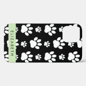 Muster, Dog Paws, Schwarz und Weiß, Ihr Name Case-Mate iPhone Hülle (Rückseite (Horizontal))