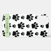 Muster, Dog Paws, Schwarz und Weiß, Ihr Name Case-Mate iPhone Hülle (Rückseite (Horizontal))
