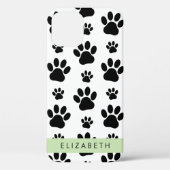 Muster, Dog Paws, Schwarz und Weiß, Ihr Name Case-Mate iPhone Hülle (Rückseite)
