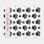 Muster, Dog Paws, Schwarz und Weiß, Ihr Name Fleecedecke (Vorderseite (Horizontal))