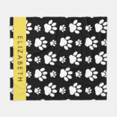 Muster, Dog Paws, Schwarz und Weiß, Ihr Name Fleecedecke (Vorderseite (Horizontal))