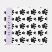 Muster, Dog Paws, Schwarz und Weiß, Ihr Name Fleecedecke (Vorderseite (Horizontal))