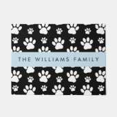 Muster, Dog Paws, Schwarz und Weiß, Ihr Name Fußmatte (Vorderseite)