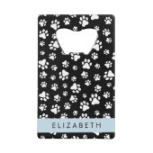 Muster, Dog Paws, Schwarz und Weiß, Ihr Name Geldbeutel Flaschenöffner (Vorderseite)