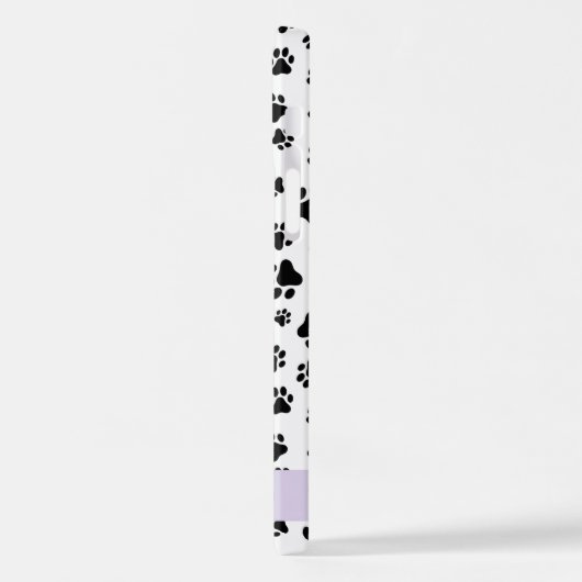 Muster, Dog Paws, Schwarz und Weiß, Ihr Name iPhone Hülle (Linke Seite)