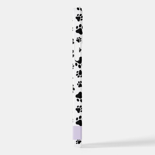 Muster, Dog Paws, Schwarz und Weiß, Ihr Name iPhone Hülle (Rechte Seite)