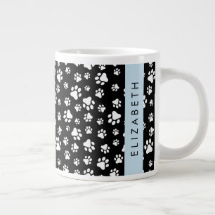 Muster, Dog Paws, Schwarz und Weiß, Ihr Name Jumbo-Tasse