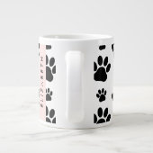 Muster, Dog Paws, Schwarz und Weiß, Ihr Name Jumbo-Tasse (Rückseite)