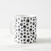 Muster, Dog Paws, Schwarz und Weiß, Ihr Name Kaffeetasse (Vorderseite Links)