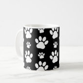 Muster, Dog Paws, Schwarz und Weiß, Ihr Name Kaffeetasse (Vorderseite Links)