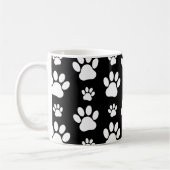Muster, Dog Paws, Schwarz und Weiß, Ihr Name Kaffeetasse (Links)