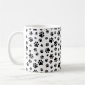 Muster, Dog Paws, Schwarz und Weiß, Ihr Name Kaffeetasse (Links)