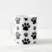 Muster, Dog Paws, Schwarz und Weiß, Ihr Name Kaffeetasse (Vorderseite Links)