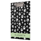 Muster, Dog Paws, Schwarz und Weiß, Ihr Name Klemmbrett (Links)