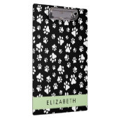 Muster, Dog Paws, Schwarz und Weiß, Ihr Name Klemmbrett (Rechts)