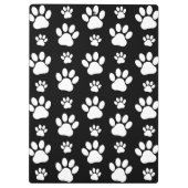 Muster, Dog Paws, Schwarz und Weiß, Ihr Name Klemmbrett (Rückseite)
