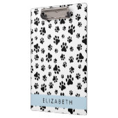 Muster, Dog Paws, Schwarz und Weiß, Ihr Name Klemmbrett (Links)