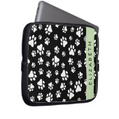 Muster, Dog Paws, Schwarz und Weiß, Ihr Name Laptopschutzhülle (Vorne Rechts)